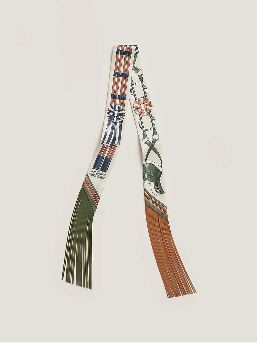 Hermes Jumping leather fringes Twilly